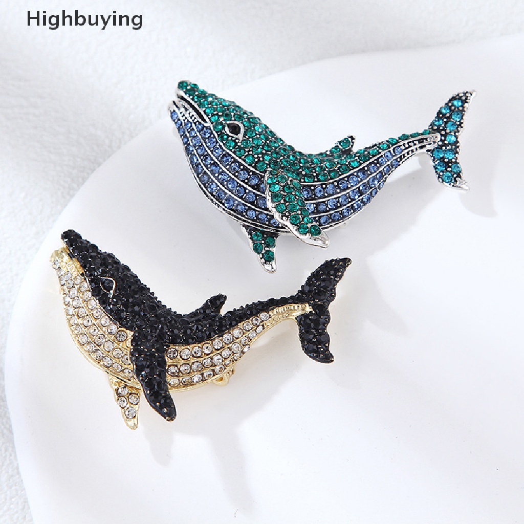 Hbid Fashion Berlian Imitasi Paus Bros Untuk Wanita Perhiasan Perjamuan Pakaian Brooch Pin Glory