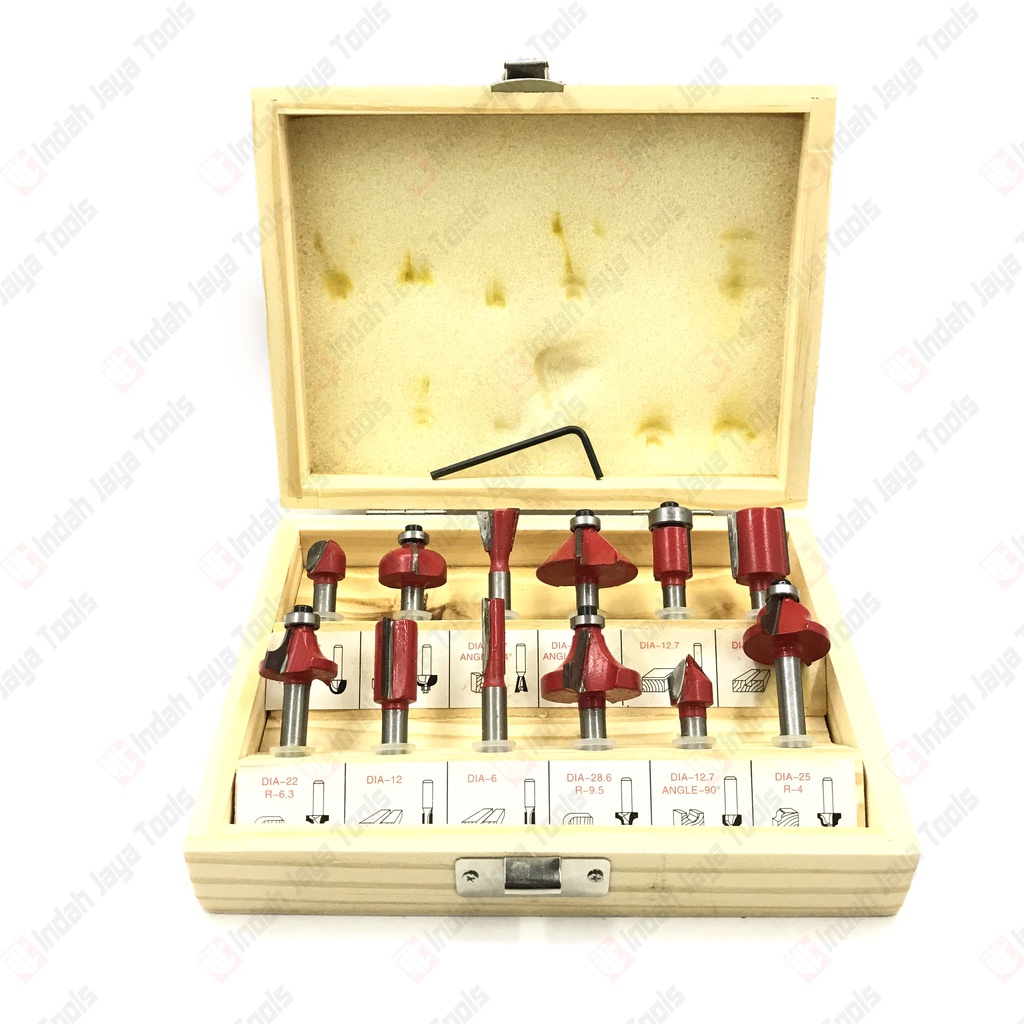 LUMOS Router Bit Set 12 Pcs - Mata Profil Set Trimmer