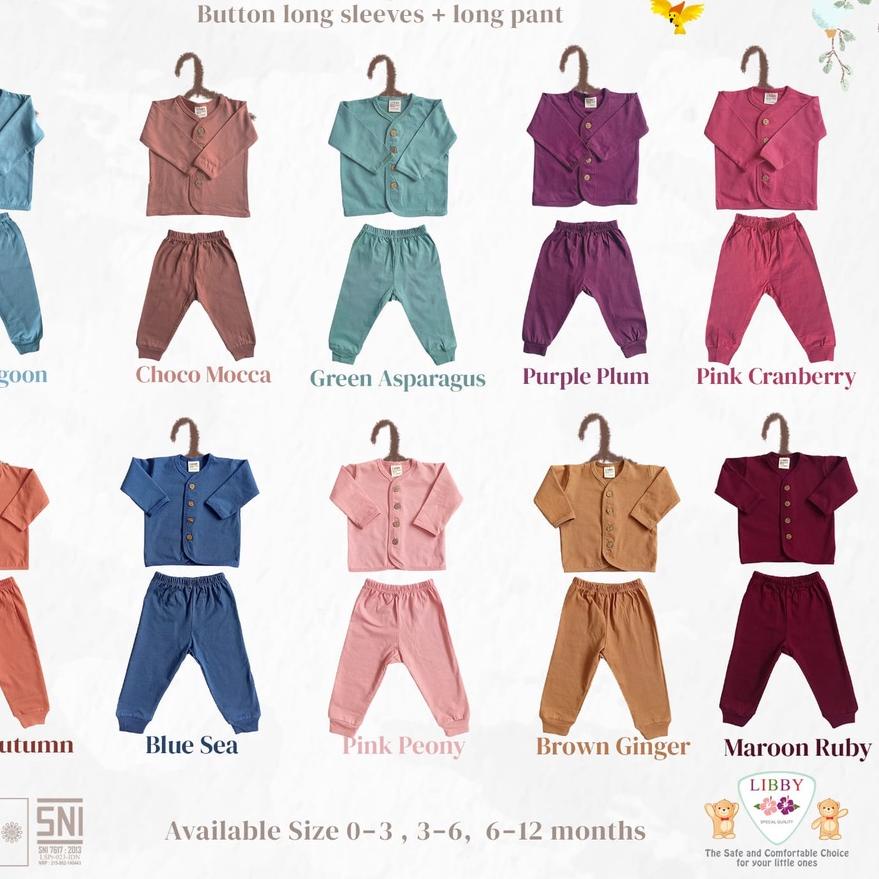 ➵ Libby Setelan Panjang Comfy Set - Libby Baby Motif Terbaru Earth Colors Series ➣