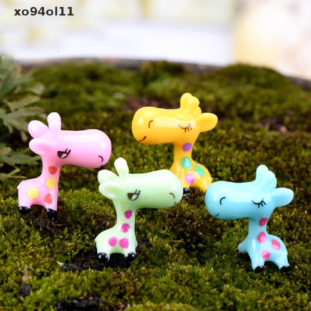 Xo Ornamen Taman Miniatur Jerapah Patung Kerajinan Pot Tanaman Peri Dekorasi Rumah Boneka OL