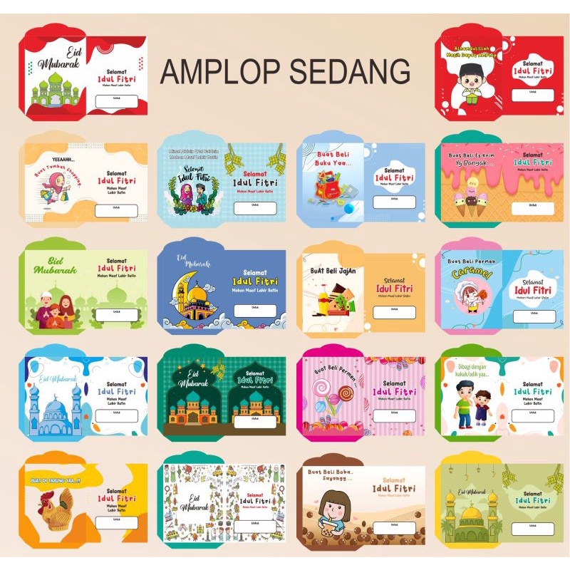 

(100 LEMBARAN) Amplop lebaran viral ready stock BELUM DI LEM