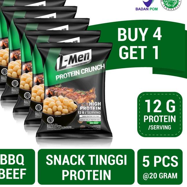 

♢ BUY 4 GET 1 - L-Men Protein Crunch 20g (12g protein) - Camilan Tinggi Protein Bebas Laktosa ☚