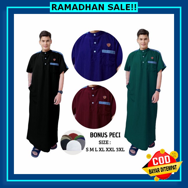Jubah Pria Gamis Pria Jubah Mewah Alfaan Bordir Model Haramain/Haromain/Alnoor_Jb015 Al-Malik/Gamis 