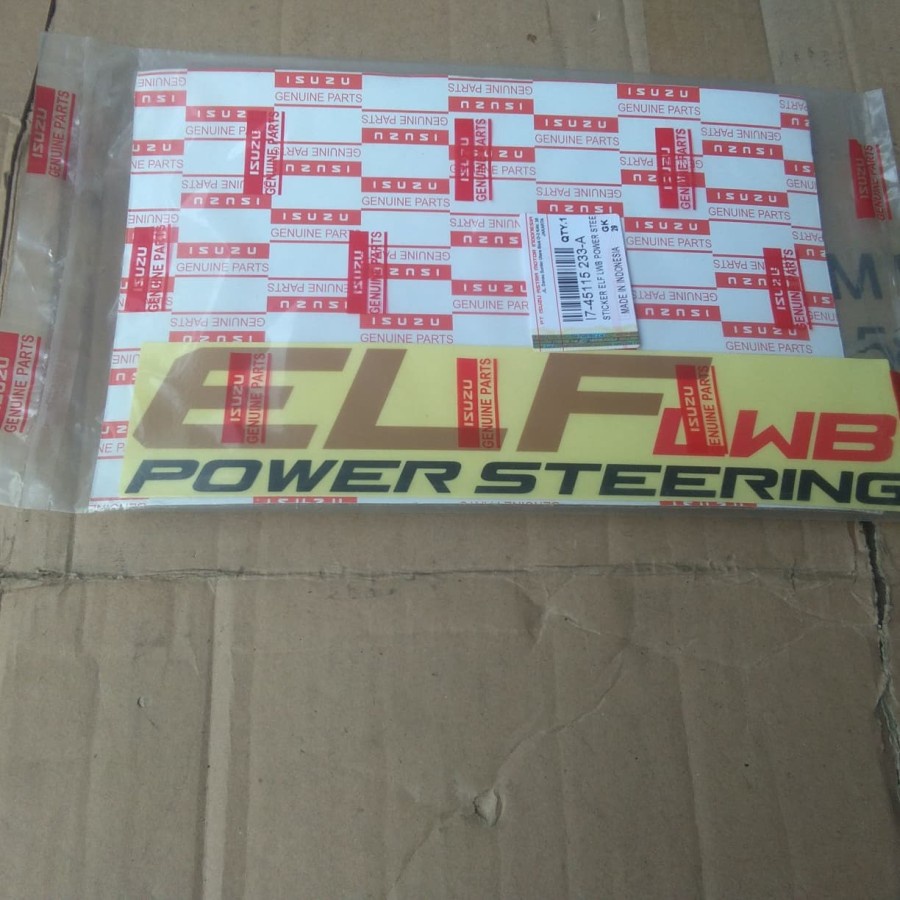 stiker tulisan elf power strg isuzu elf ori