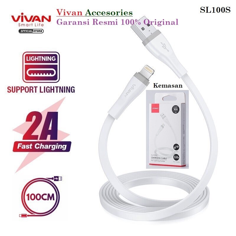 Vivan SL100S Kabel Data Lightning Fast Charging 2A 100CM Cable Data