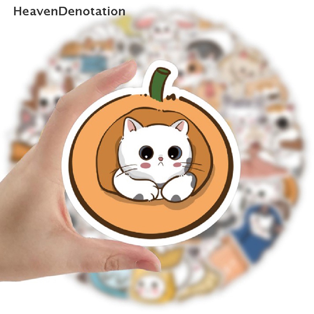 [HeavenDenotation] 60pcs Kawaii Kucing Kartun Lucu Stiker Mainan Untuk Anak-Anak Notebook Telepon Laptop Bagasi Gitar Sepeda DIY Decals Dekorasi HDV