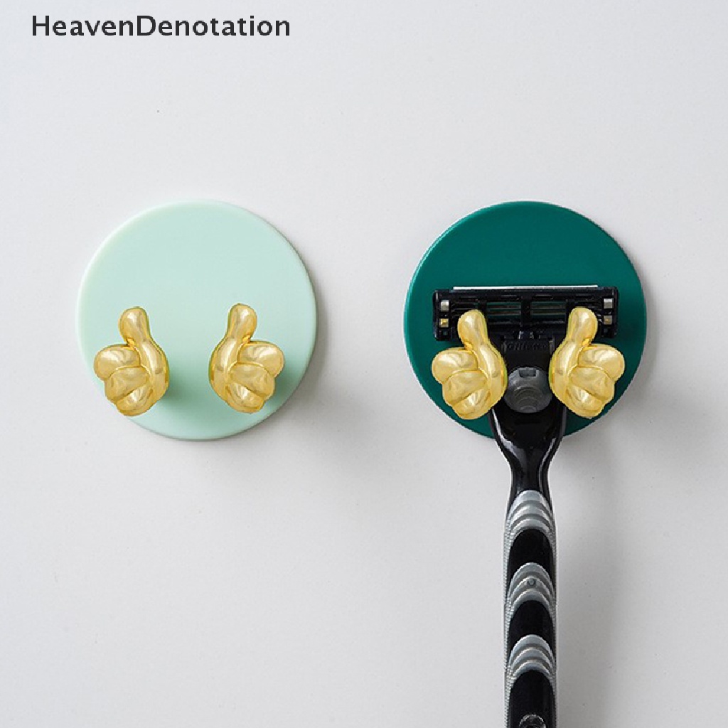 [HeavenDenotation] Kreatif Thumb Plug Holder Punching-free Dinding Perekat Kunci Tas Gantungan Hook Kamar Mandi Gadget Handuk Rak Silet Dapur Gadget Kait HDV