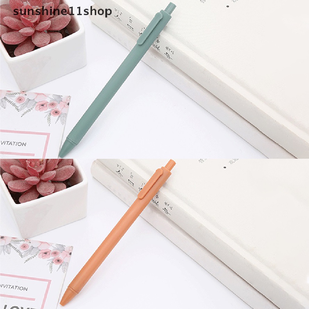 Sho 0.5mm Morandi Macaron Press Gel Pen Wrig Pen Sig Tinta Hitam Kantor Sekolah Alat Tulis Supply N