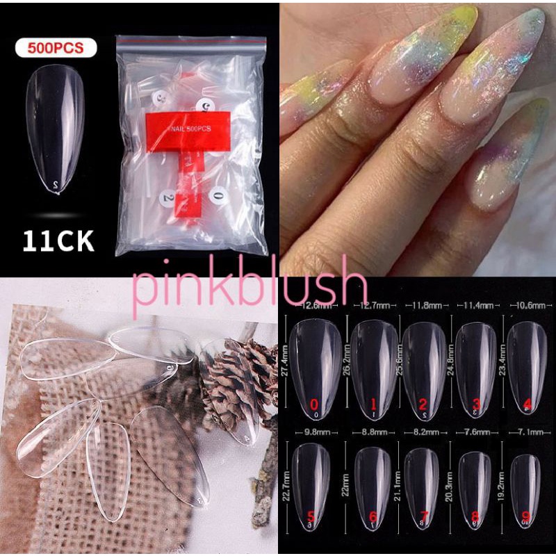 Kuku Palsu bening polos isi 500 kuku untuk extention/Fake Nails/Kuku Transparant