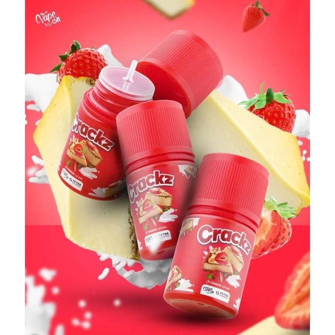 NEW LIQUID CRACKZ V5 60ML STRAWBERRY CAKE - FREEBASE