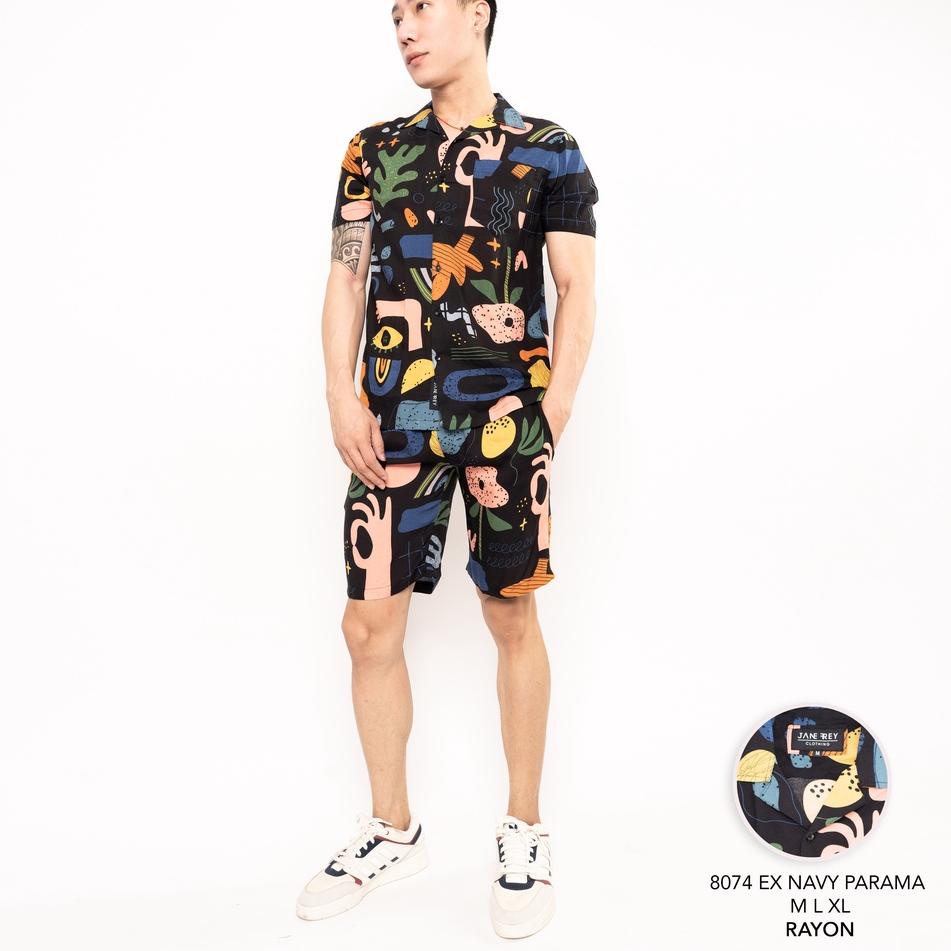 ♨ Jane Frey Clothing Setelan Piyama Pria | Freypv 8074 Reguler Fit Short Set M-XL Kemeja Set A ➵