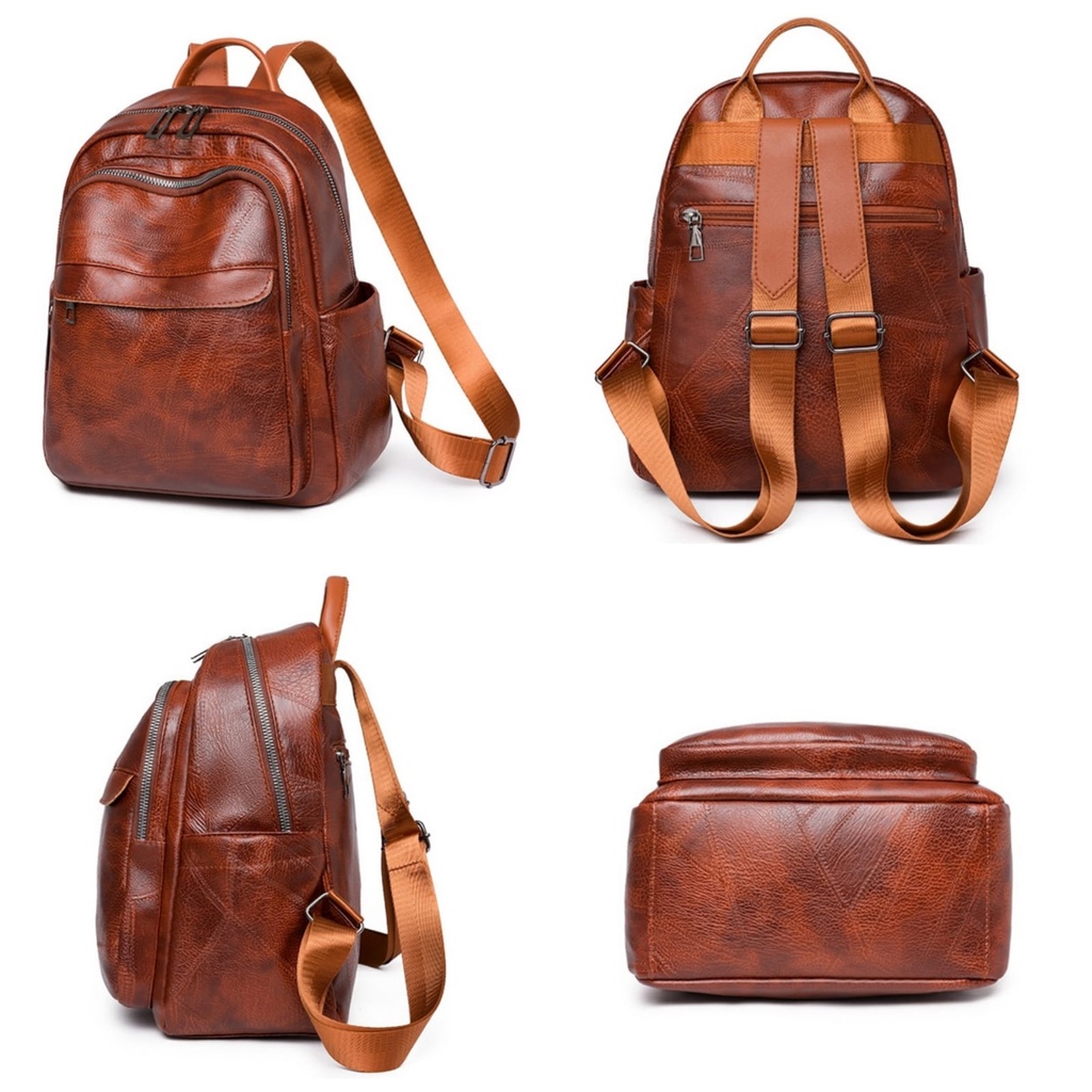 TAS RANSEL WANITA GENDONG PUNGGUNG SEKOLAH KULIAH KERJA BACKPACK KULIT COKLAT IMPORT NATENIA TA728B7 KOREA REMAJA FASHION BATAM PREMIUM KEKINIAN CEWEK MURAH BRANDED