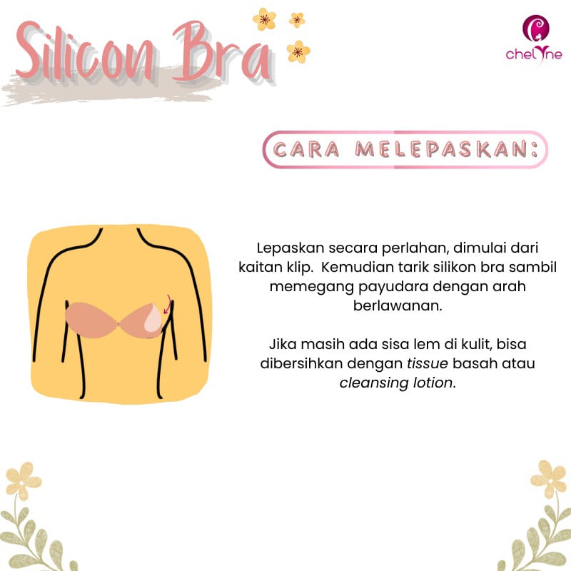 Bra Silicon Chelyne Push Up Bra P5 Dengan Box (PREMIUM) - Lem Perekat FreeBra (Termasuk Tali Transparan)