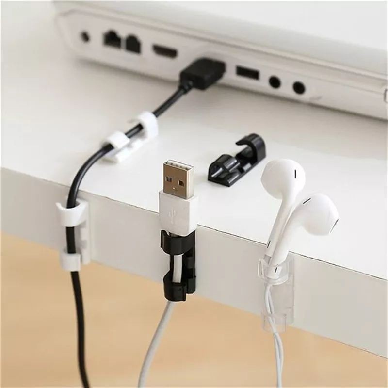 Clip Kabel Organizer isi 20 Pcs / Klip Perapih Penjepit Kabel Organizer Holder Data USB Charger