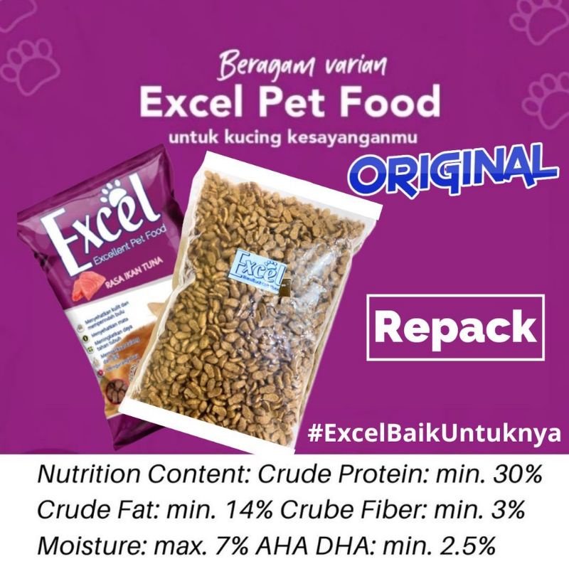 makanan kucing sentrat kucing excel cat food zeorfarm