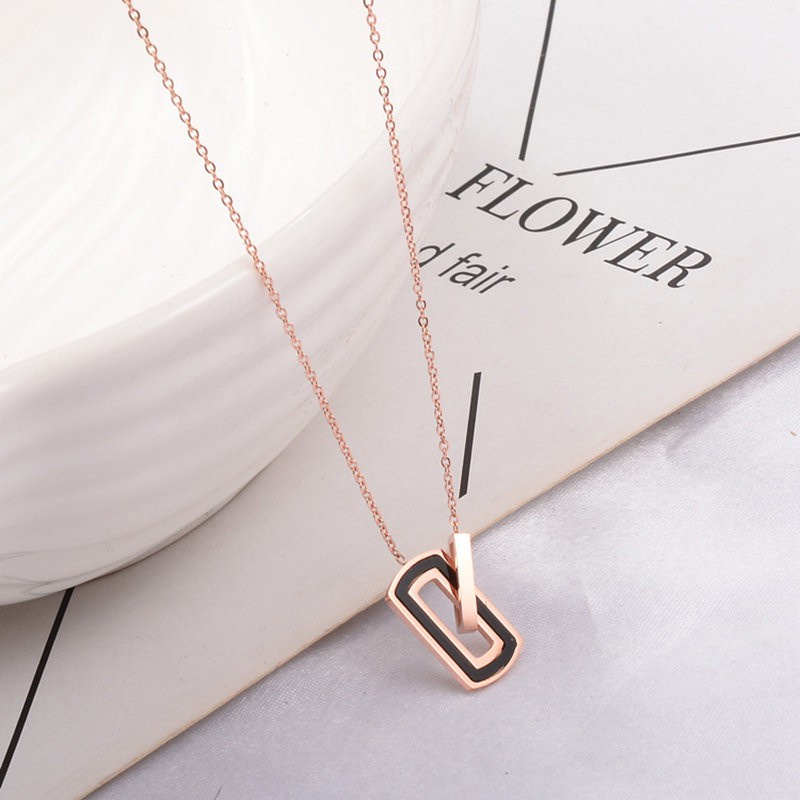 Kalung Rantai Klavikula Pendek Bahan Titanium Steel Gaya Korea Untuk Perempuan