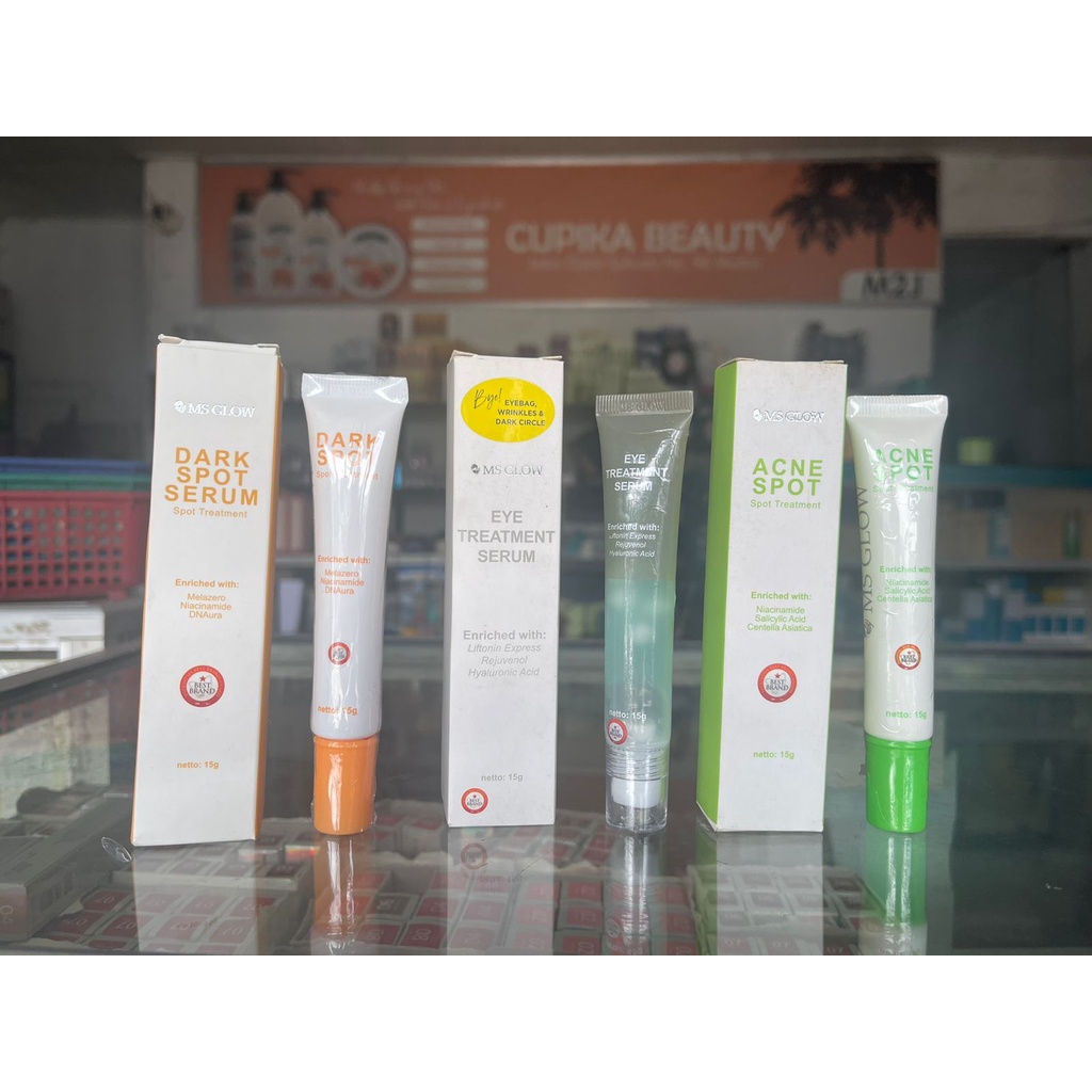 [ serum mata ] sms glow eye bag serum mata panda // ms glow eye cream // ms glow dark spot serum cream // ms glow acne spot cream