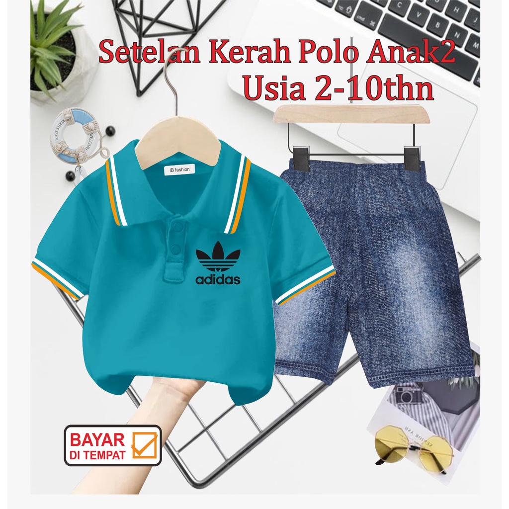 SETELAN ANAK2 KERAH POLO/4D1DZ DIGITAL SABLON