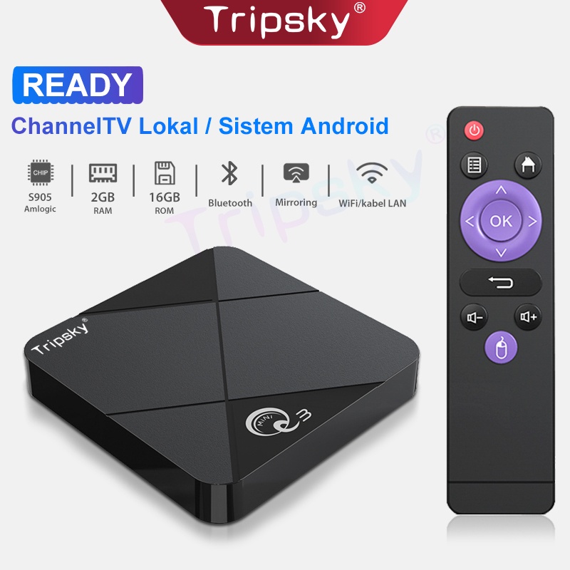 Tripsky MiniQ3 Android Tv Box 2gb Ram 16gb Rom Tv Box Android 9 2.4G Wifi Smart Tv Box Unlock Tv Box Bisa COD