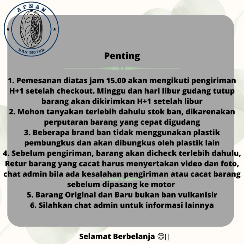 Ban Motor Swallow Classic SB 135 Ukuran 3.50-17, 4.00-17, 4.50-17 & 5.00-16 Tubetype