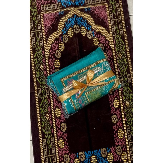 Paket Souvenir Sajadah Midi Turki Timbul+ Tasbih Sovenir Parcel