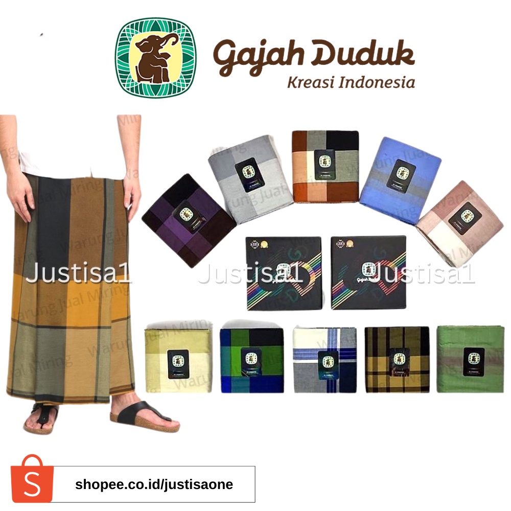 Sarung GAJAH DUDUK Multicolour Multi Color Kain Tenun Motif Warna Dewasa Pria Laki Cap Solat Sholat Remaja Kang Santri Tanggung Salat Murah Grosir Lebaran Sunat Biru Merah Hitam Gelap Abu Abu Putih Hijau Coklat Multicolor Cowok Gadjah Mangga Super Premium