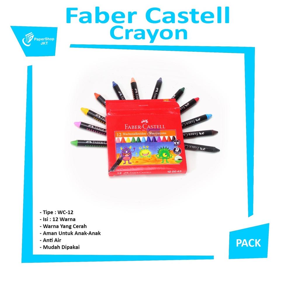 

Serba Murah.. FABER CASTELL Wax Crayon Reguler 75mm 12 Warna Set JRT