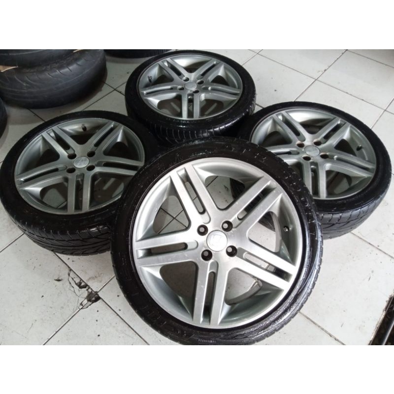 Velg Mobil Second Racing Honda Ring 17 Pcd 4x100 + Ban Ach 205 45 R17 Buat Jazz Yaris Mobilio Freed 