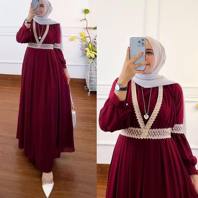 Harga Bersahabat BAJU GAMIS WANITA CANTIK PEREMPUAN CEWEK REMAJA DEWASA SYARI SYAR'I ASDF PESTA POLO