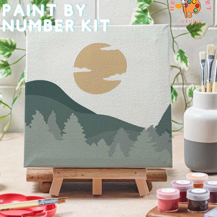 

Diskon s/d 30% Paint by number lukisan gunung mount ver 1 canvas 20x20 cm / painting kit / set melukis