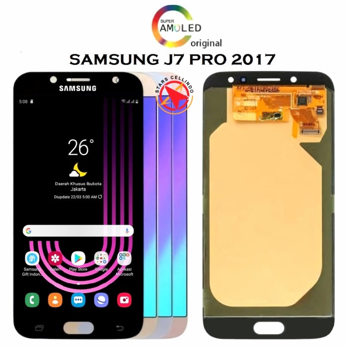 LCD TOUCHSCREEN SAMSUNG J7 PRO ORIGINAL SUPER AMOLED - GOLD Diskon