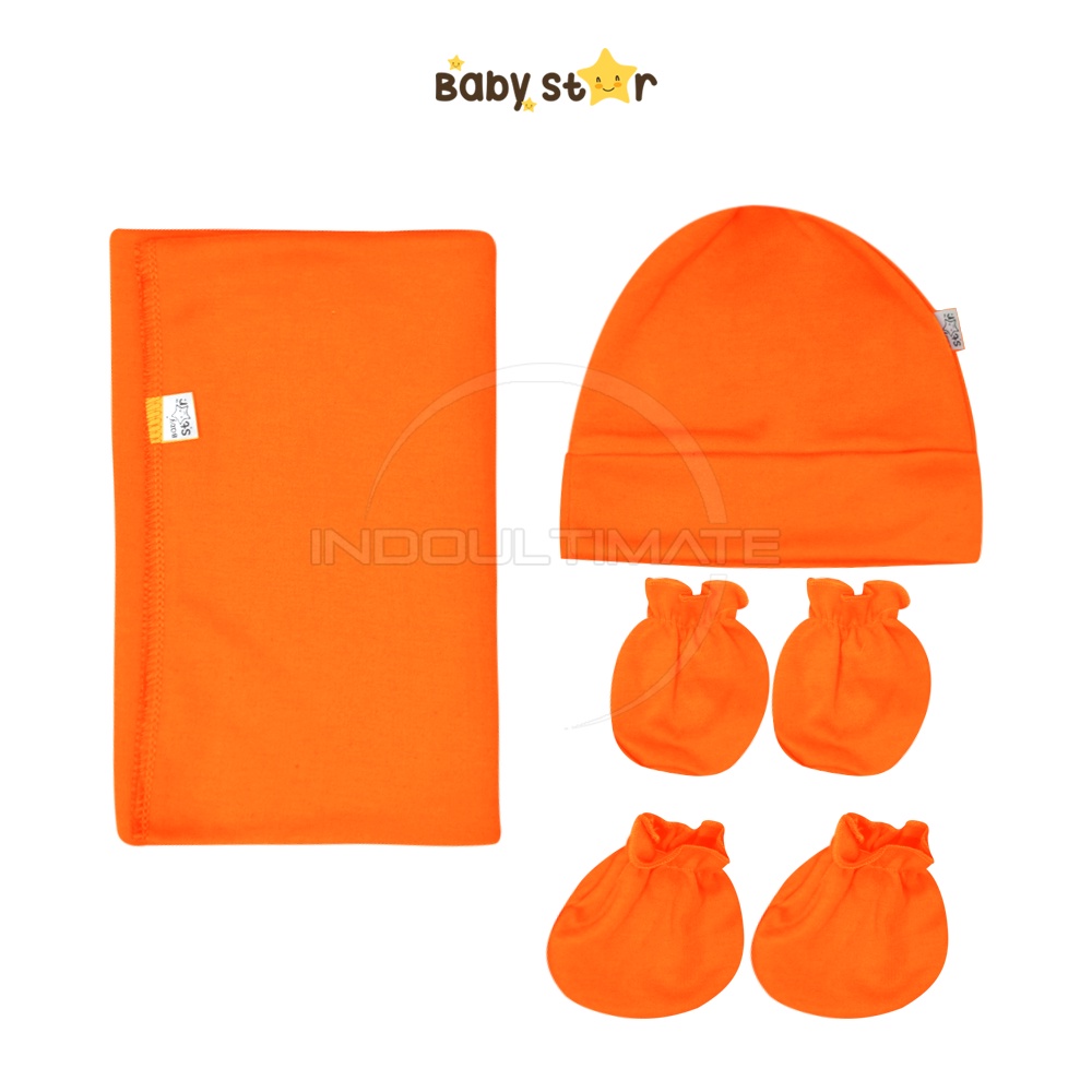 4in1 Paket Newborn BABY STAR Paket Lengkap Bayi Baru Lahir JUMBO Bedong Set Topi Sarung Tangan Kaki Bayi Alas Tidur Bayi Selimut Tidur Bayi Perlengkapan Bayi Baru Lahir BCS-2290B