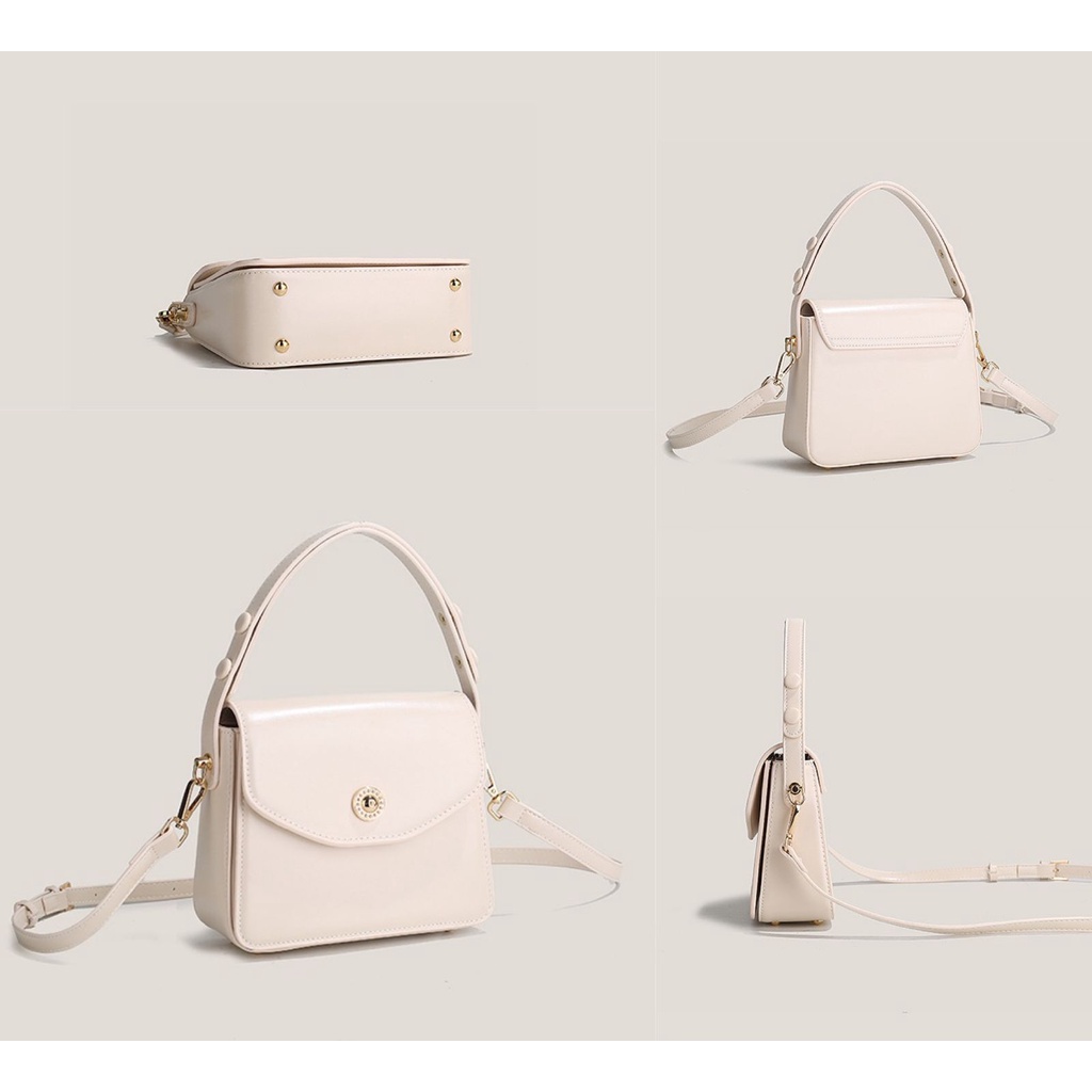 Tas Wanita Selempang Bahu cantik FT61 Kulit elegan putih hitam 16 x 6 x 18 cm Leather