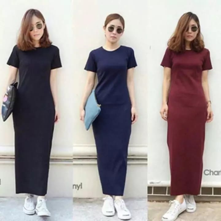 inner dress rajut knit lengan pendek/inner dress mangset gamis
