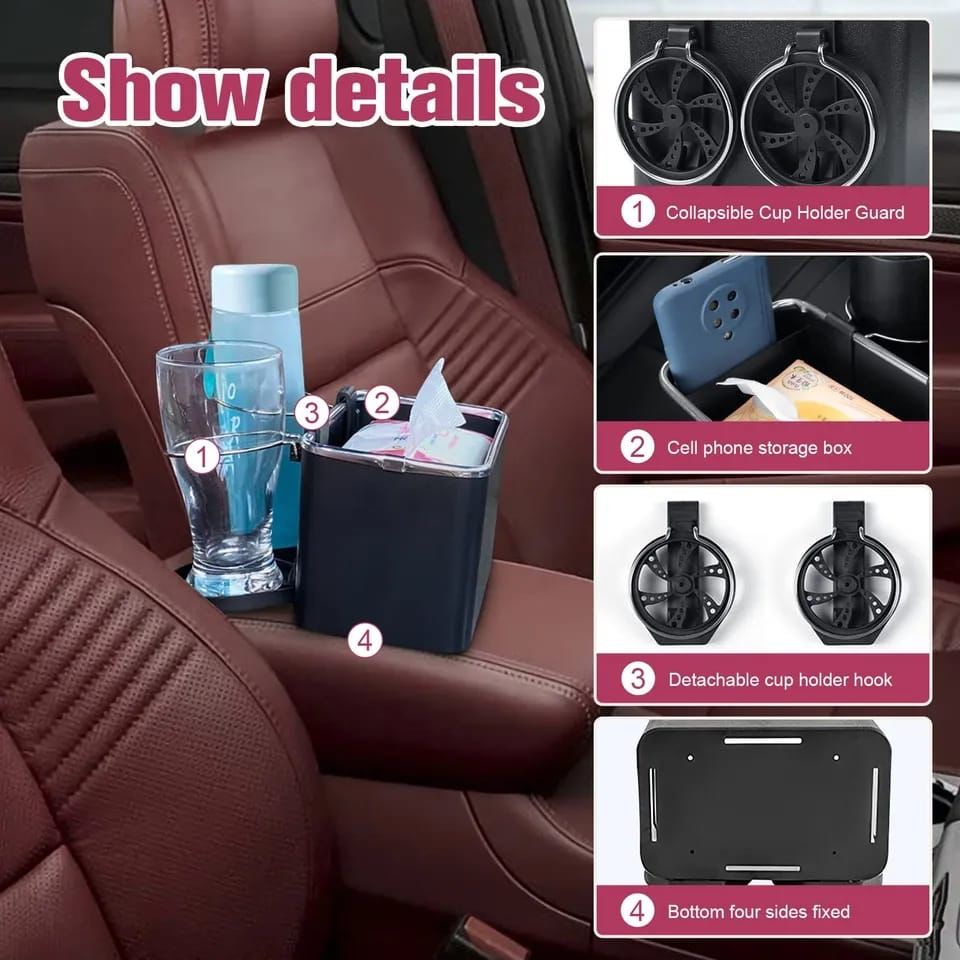 2 in 1 Kotak tisu mobil Sandaran Tangan MultiFungsi Penyimpanan Barang (HOKKY ACC)