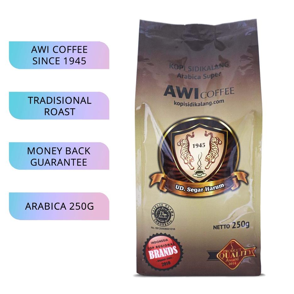 

Di⚡kon !! Awi Kopi Sidikalang Arabica Super 250Gr Bubuk | Coffee | Powder | Kopi Tradisional Medan