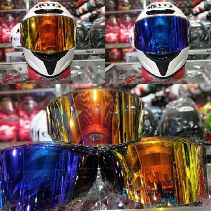 0Visor flat KYT TT course/kacaTT course/VISOR norisk iridium blue&Re