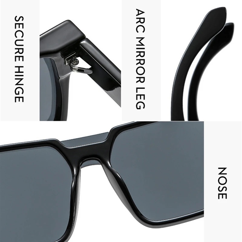 Fashion One-piece Windproof Sunglasses Untuk Unisex Super Ringan Kacamata Bingkai Besar Square Driving Shade Glasses