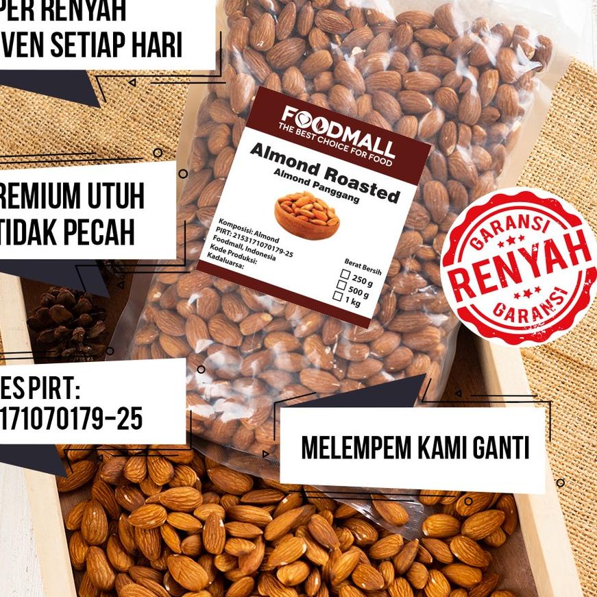 

♪ Almond Roasted 1 kg GRADE A PREMIUM / Almond Panggang ☻