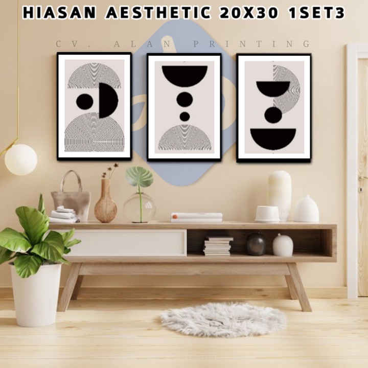 HIASAN AESTHETIC 1SET3 PLUS BINGKAI HIASAN DINDING ABSTRAK KODE ACS ads
