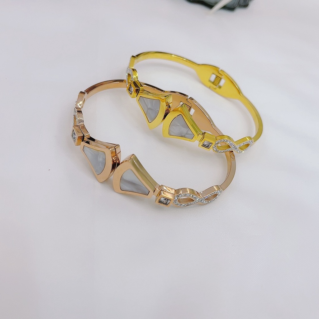 Gelang Model Terbuka Bahan Titanium Steel Gaya Eropa Dan Amerika Untuk Wanita