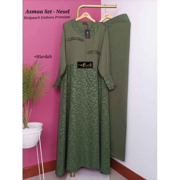 (READY STOCK) PROMO GAMIS ASMAA SET RIZQUNA//GAMIS EMBOS TERMURAH//GAMIS ASMAA RESLETING/GAMIS ADIBA