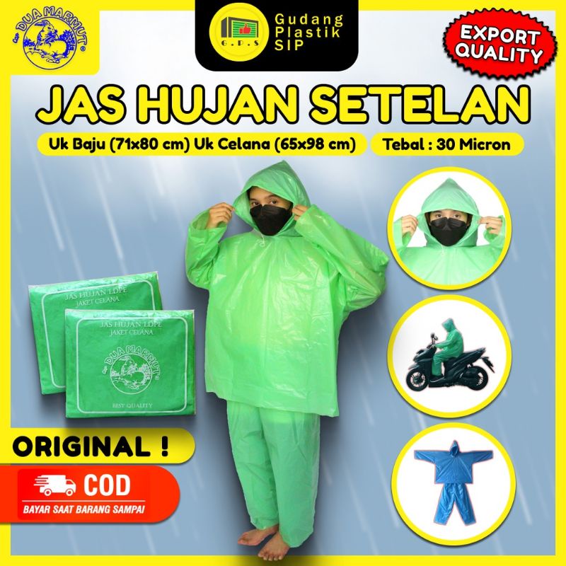 jas hujan LDPE setelan Rauder jas hujan hujan