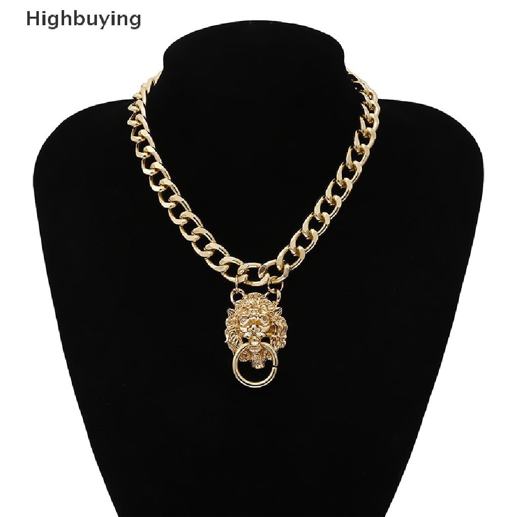 Hbid Logam Hip Hop Lion Locket Pendant Kalung Punk Rantai Wanita Gadis Baru Glory