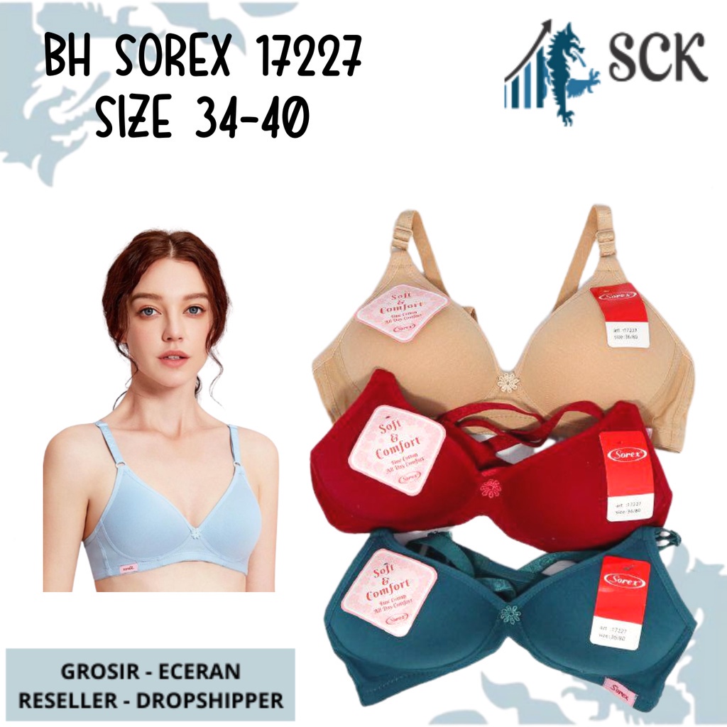 BH SOREX 17227 Busa Tanpa Kawat Original / Pakaian Dalam Wanita BH 17227 - sckmenwear GROSIR