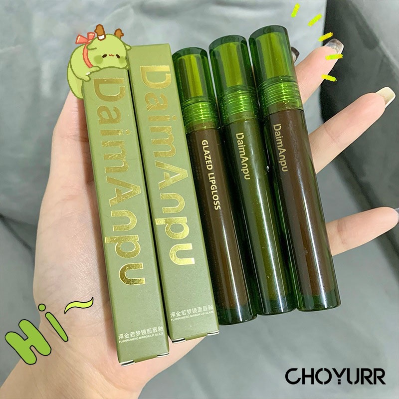 【COD】LipGloss Korean Lip Gloss Water LipGloss Mirror Transparan Lip Gloss Cahaya Air Dudu Bibir Lip Tint Gaya Retro-CH