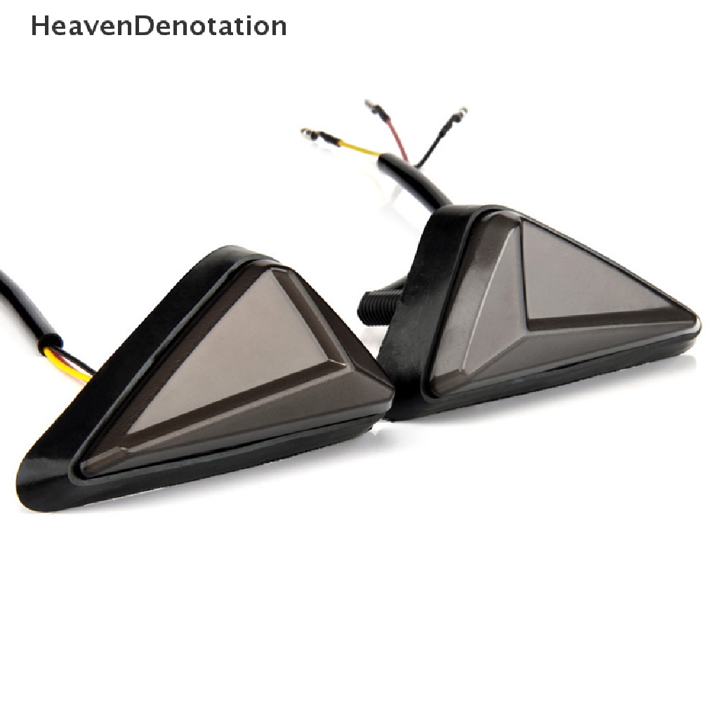 [HeavenDenotation] 2pcs Sinyal Belok Segitiga Motor Mobil Universal Pemasangan Tertanam Panduan Berbentuk L LED Sein Tertanam Instalasi Mengalir Sein Sinyal HDV