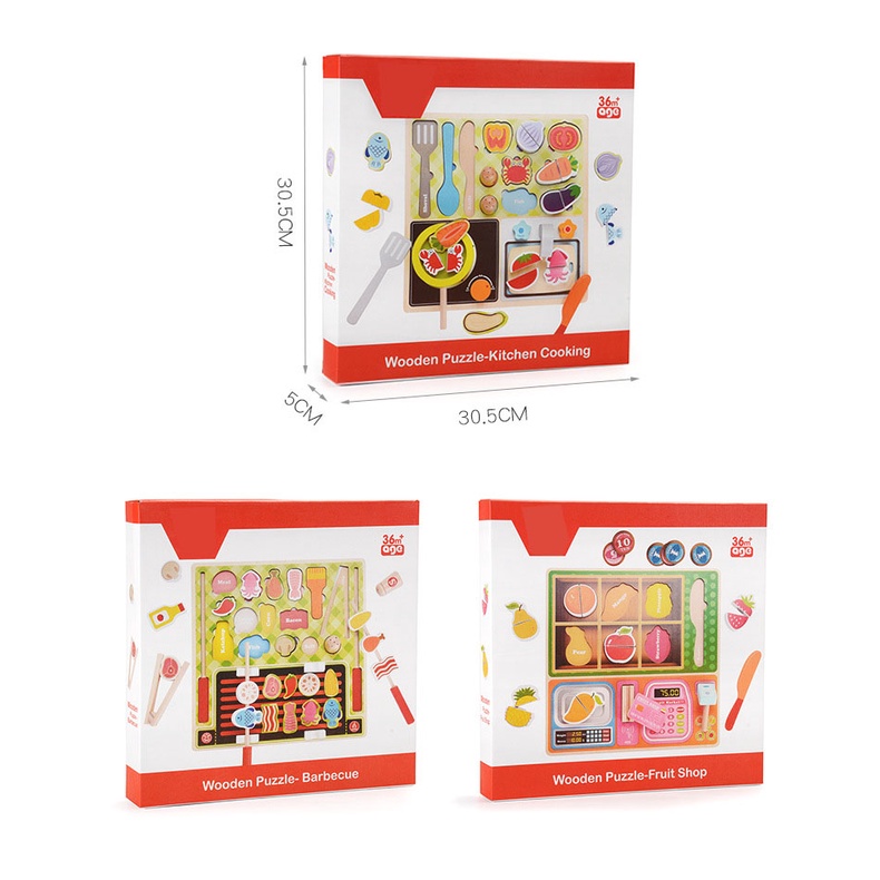 Zalami Wooden Kitchen Cut Mainan Masak Masakan Mainan Dapur Anak Mainan Kayu Wooden Toys