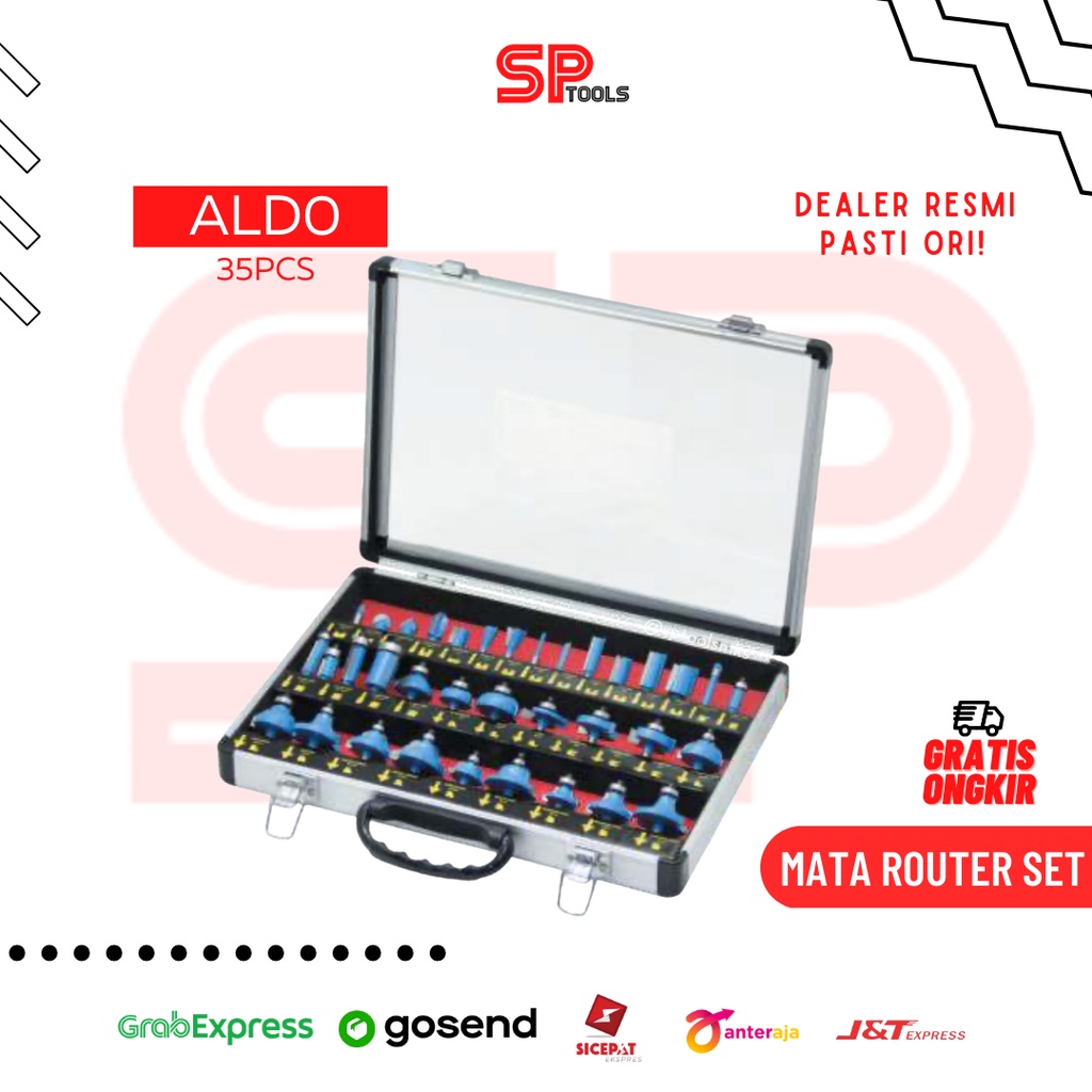 MATA PROFIL BIT / ROUTER / TRIMMER BIT SET 35PCS ALDO