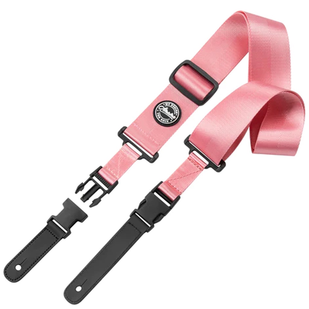 Amumu PA01W-PK Seatbelt Guitar Strap with Clip Pink Nylon